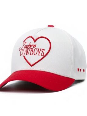 NWOT Rustler J’Adore (I Love) Cowboys Red Trucker Hat from Nashville OS
